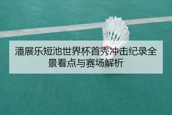 潘展乐短池世界杯首秀冲击纪录全景看点与赛场解析